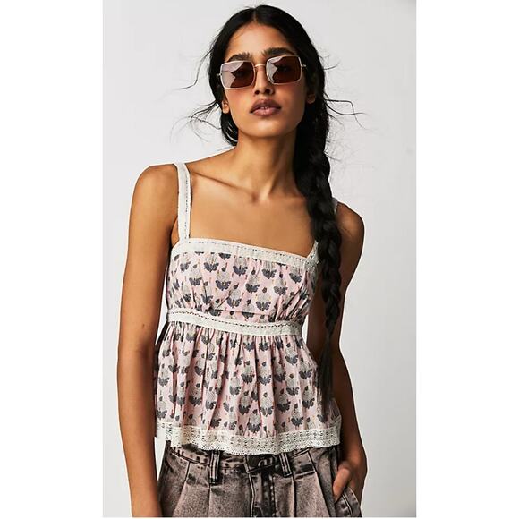 Free People  pink babydoll tank cami - Picture 1 of 5